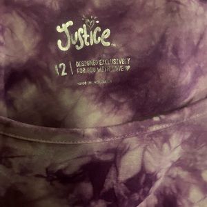 Girls size 12 purple the dye justice long sleeved shirt